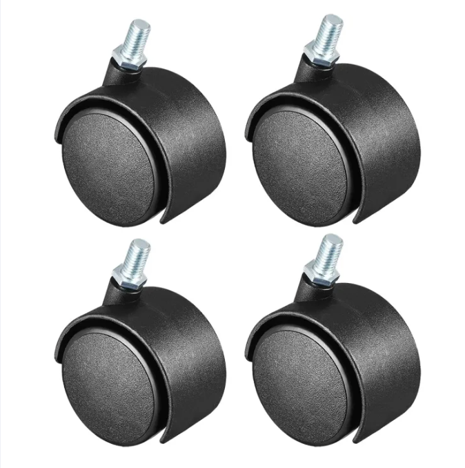 Swivel Casters 2 Inch Nylon 360 Degree M8 x 25mm Threaded Caster Wheels 4 pc