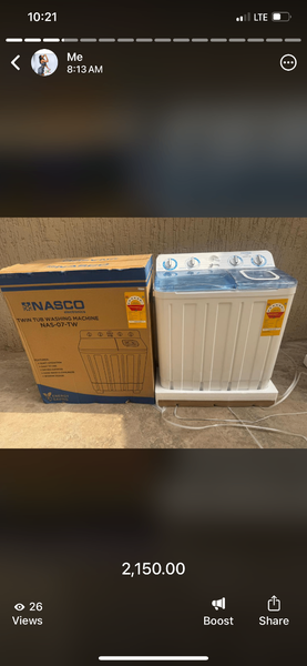Nasco 7kg Twin tub Semi automatic washing Machine