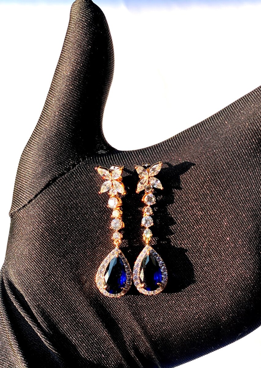 Blue diamond earrings