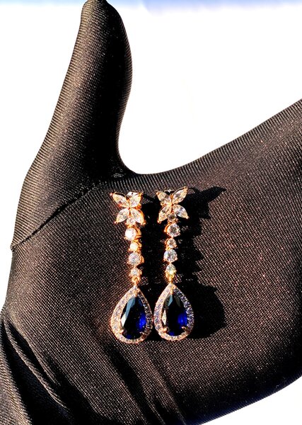 Blue diamond earrings