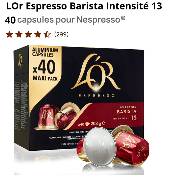 Capsules Espresso L'OR Intense