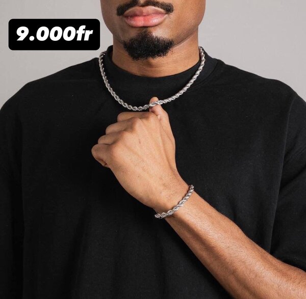 Ensemble Collier et Bracelet en Acier
