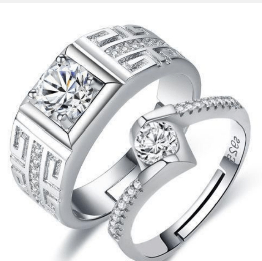 Bague Couple Argent Élégante