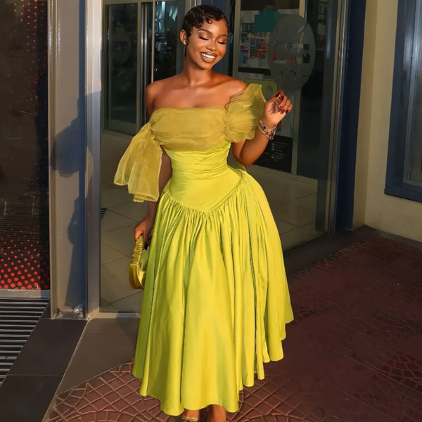 Robe verte et blanche