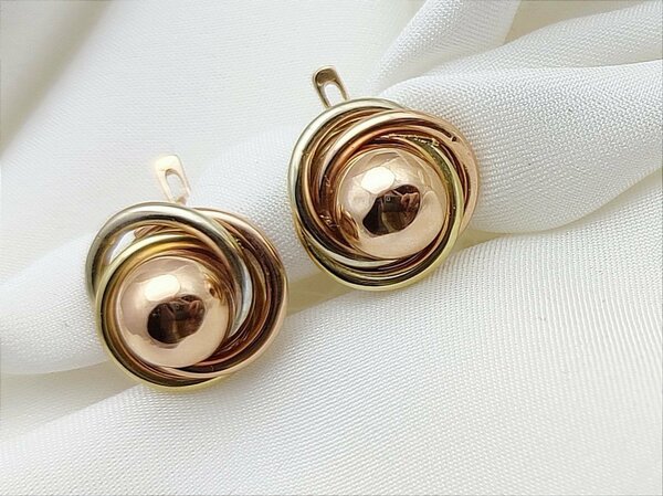 Серьги в красном золоте 585 проба