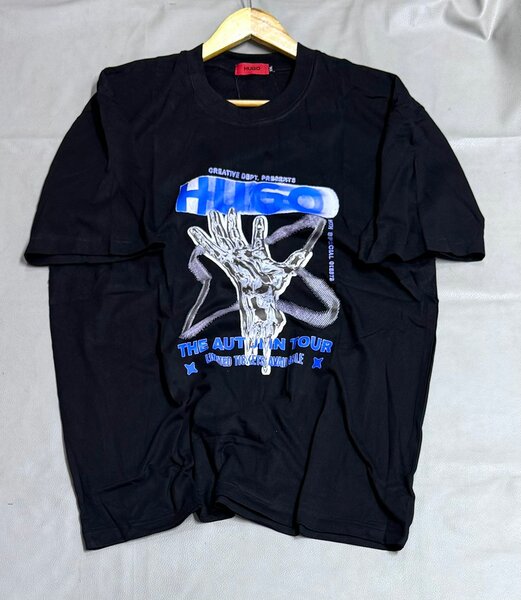 T-shirt noir Hugo Man imprimé