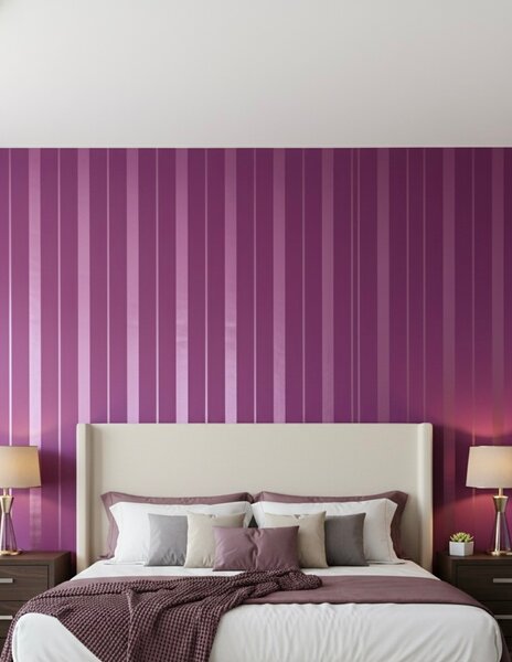 Papier Peint Rayé Violet Élégant