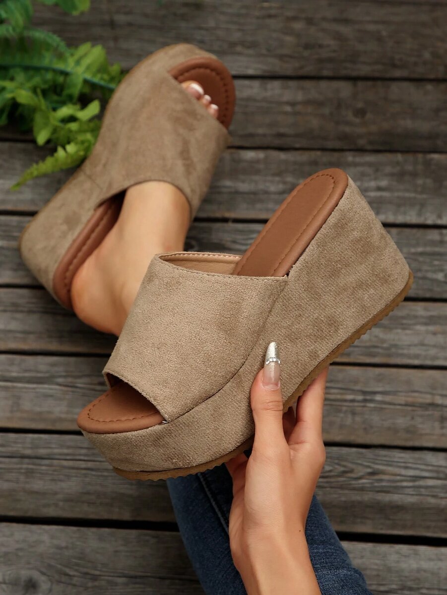 Mules compensées élégantes femme