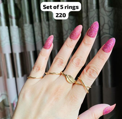 Set of 5 rings