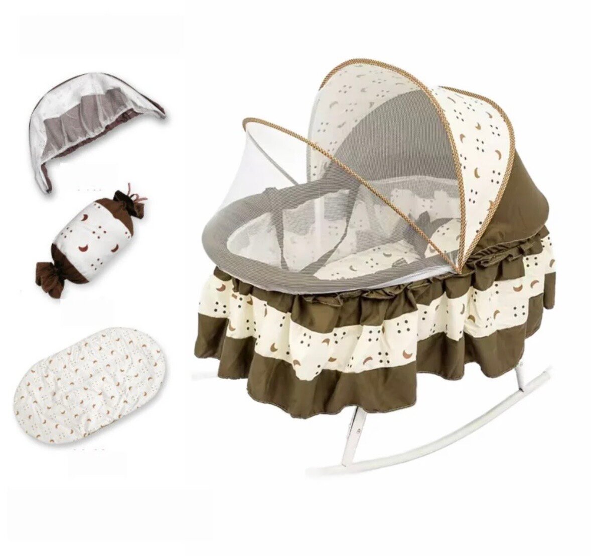 Berceau bébé avec moustiquaire et accessoires