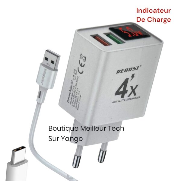 Chargeur Rapide 3.1A Écran Led