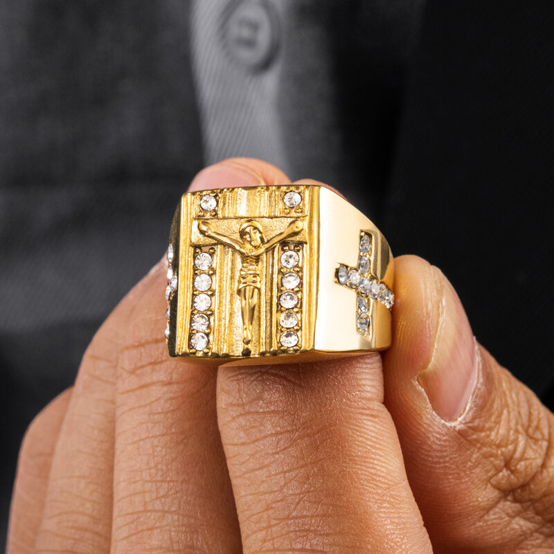 Bague Croix en Or Zirkon