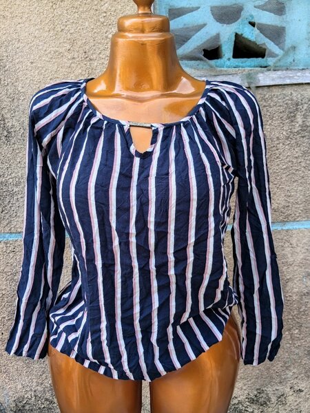 Chemisier en coton rayé