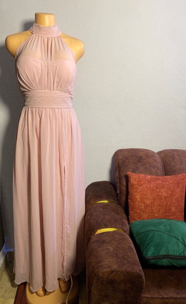 Robe de soirée rose élégante