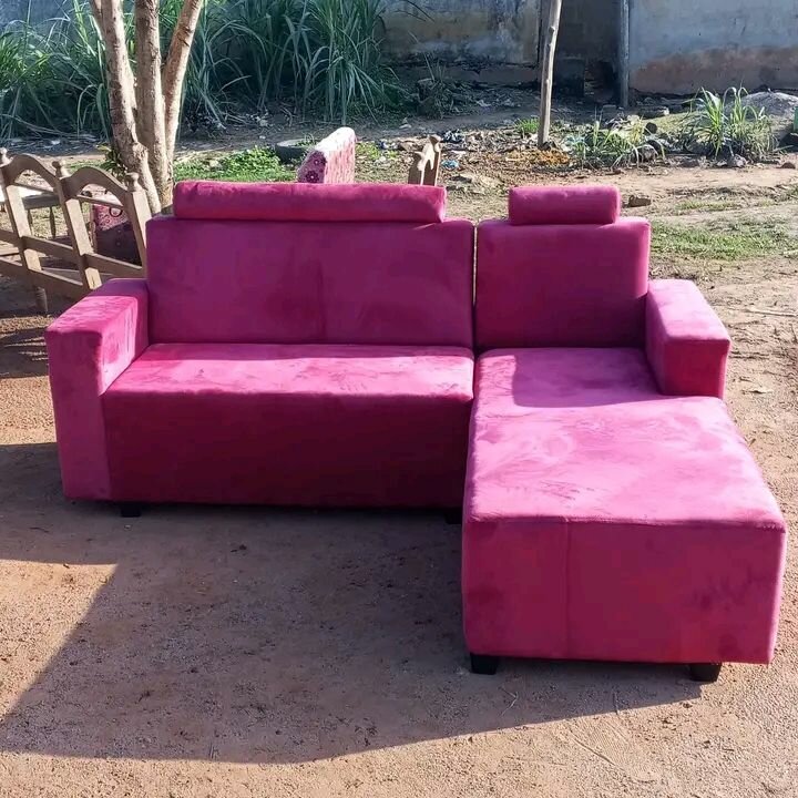 Canapé d'angle moderne rose