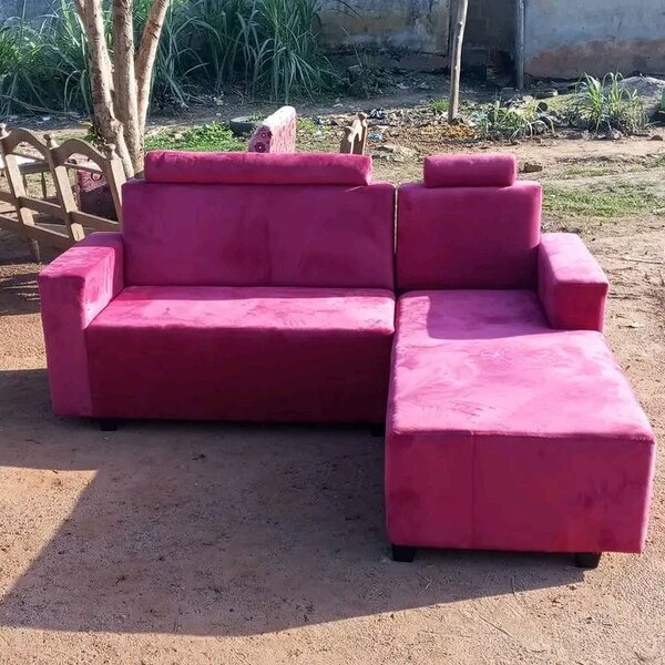 Canapé d'angle moderne rose