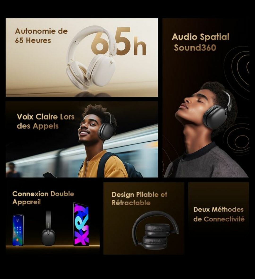 Casque Bluetooth Oraimo Noir