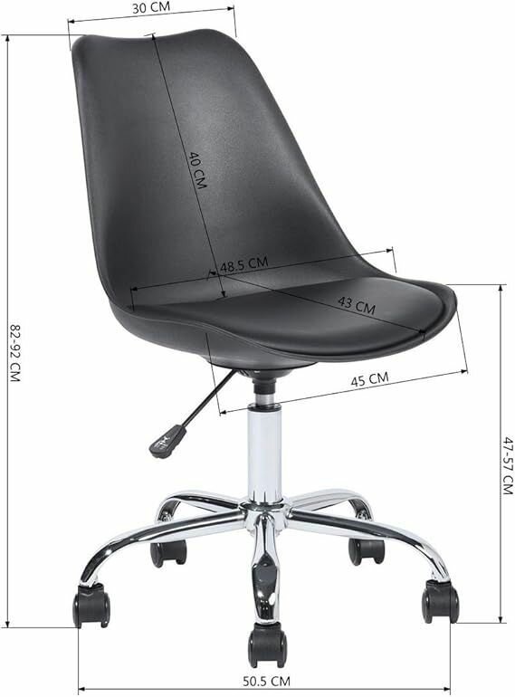 SIEGE DE BUREAU  BLANC ET NOIR