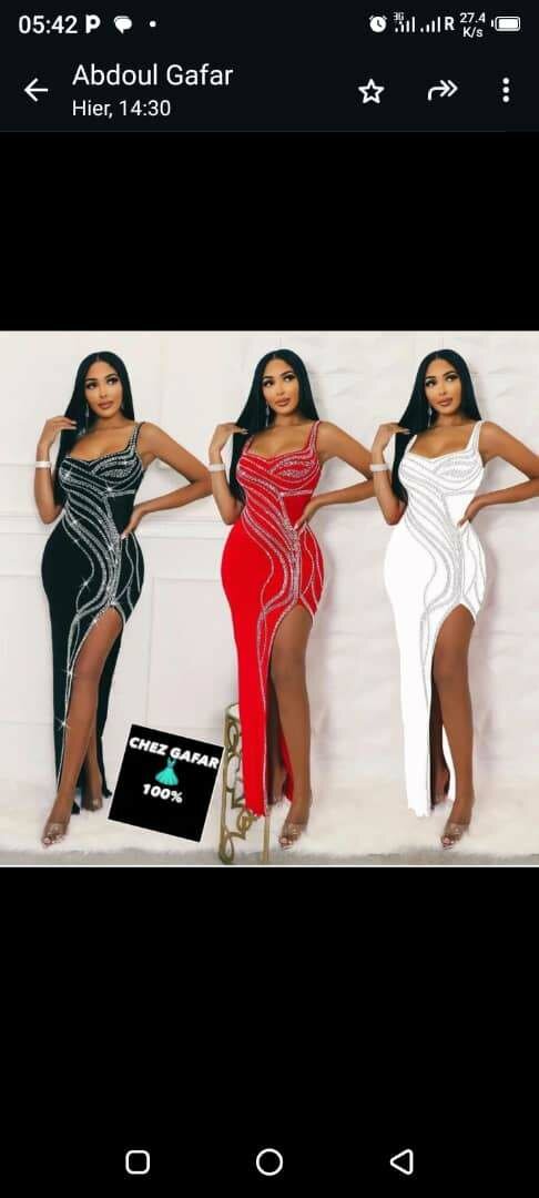 Robe élégante soirée fendue