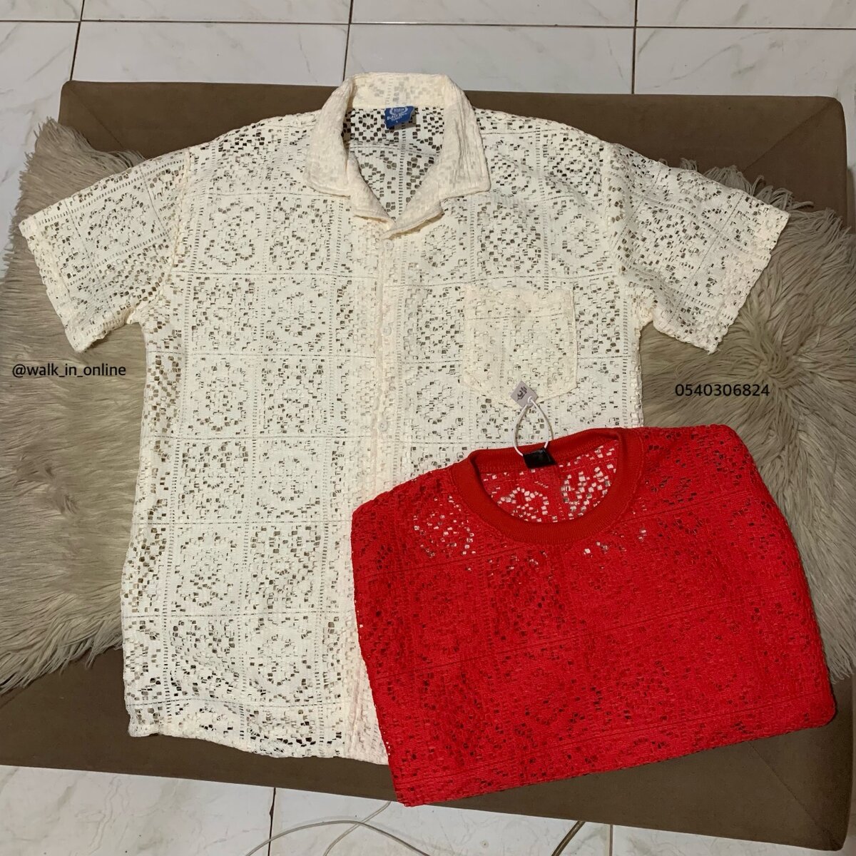 Netted short sleeves shirts