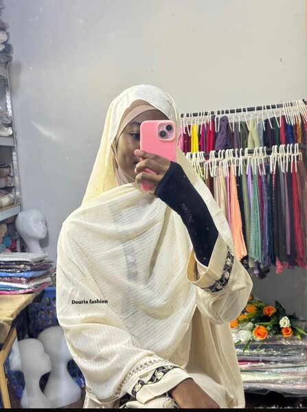 Hijab en mousseline strass