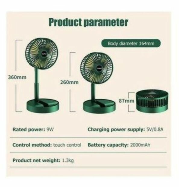 Ventilateur pliable rechargeable