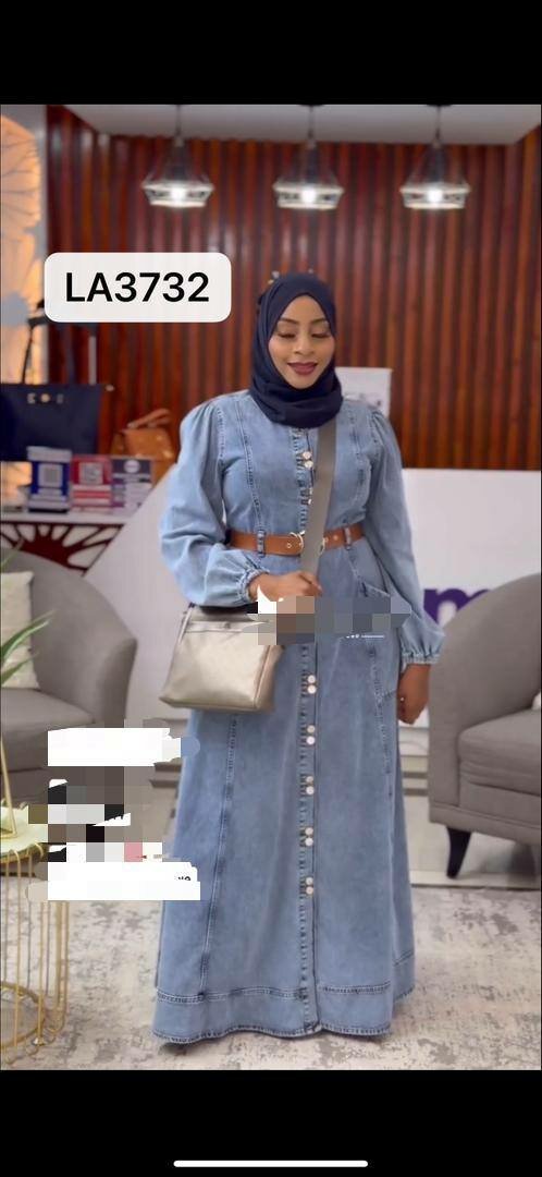 Robe longue en jean chic