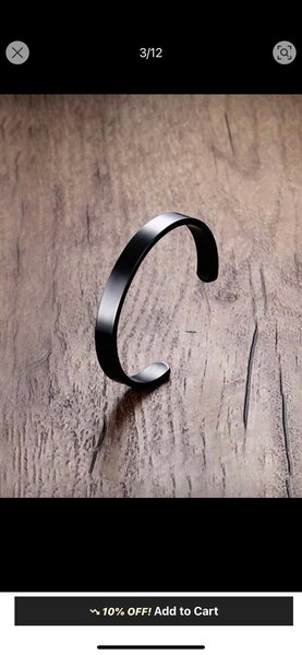 Bracelet manchette noir élégant