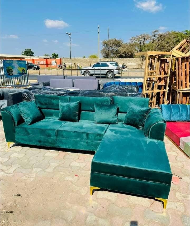 Beautiful and comfortable corner sofa green