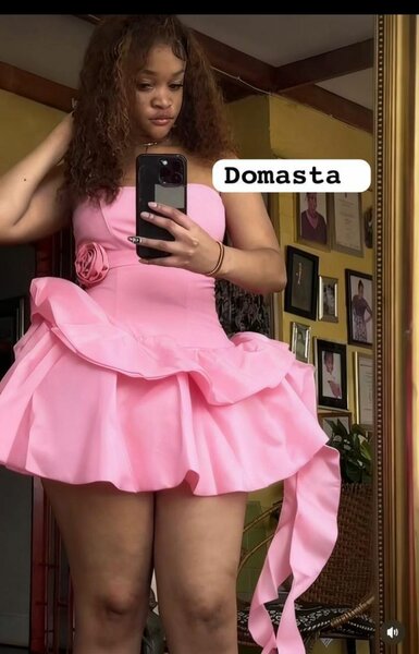 Robe Courte Cocktail Rose