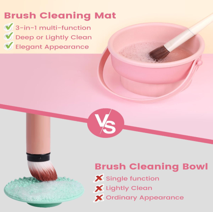 Makeup Brush Cleaning Mat Silicone  Makeup Brush Cleaner Bow