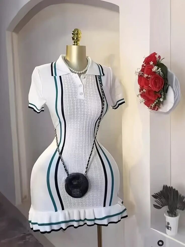 Robe polo évasée chic