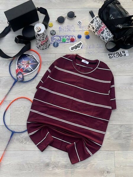 T-shirt rayée unisexe colorée