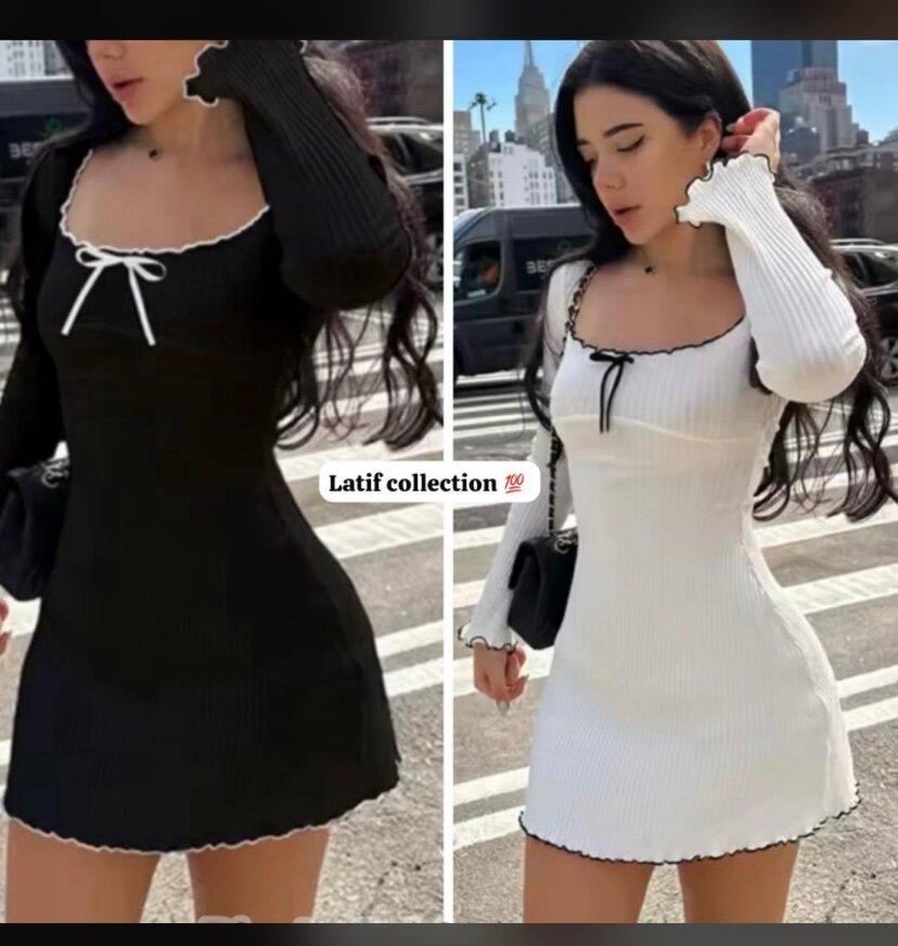 Robe moulante à manches longues