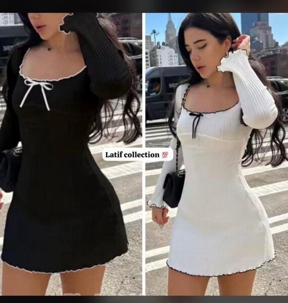 Robe moulante à manches longues