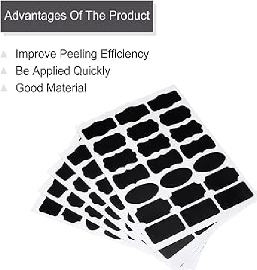 64 Pieces Multi Shapes Black PVC Labels