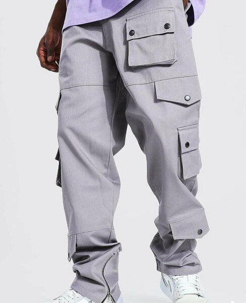 Pantalon cargo gris tendance