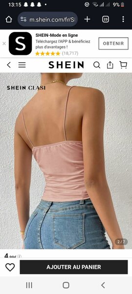 Top à fines brides à col béni