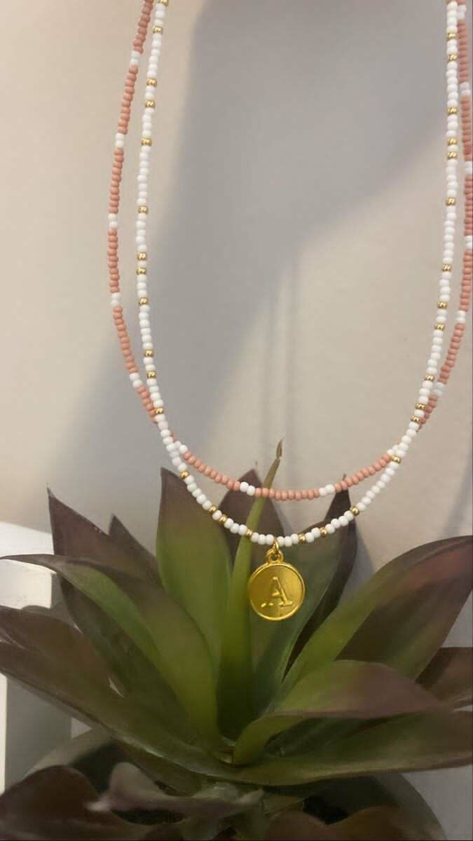 Collier Perles Fleurs