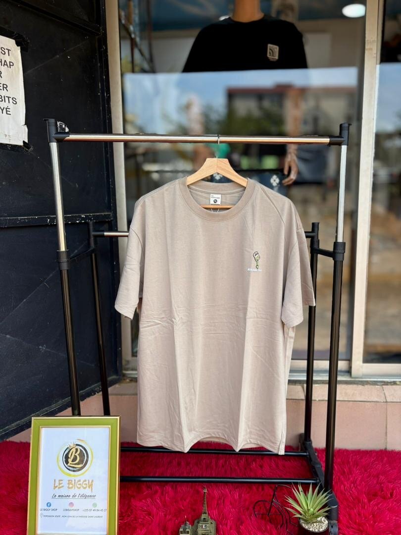 T-shirt beige unisexe coton