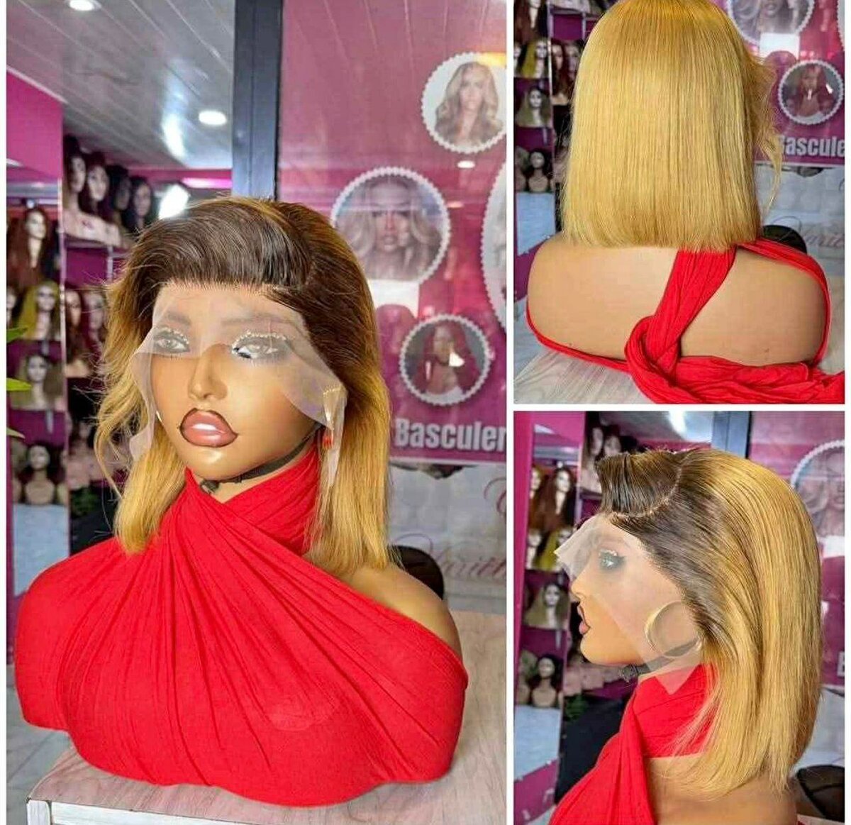 Perruque lace front blonde