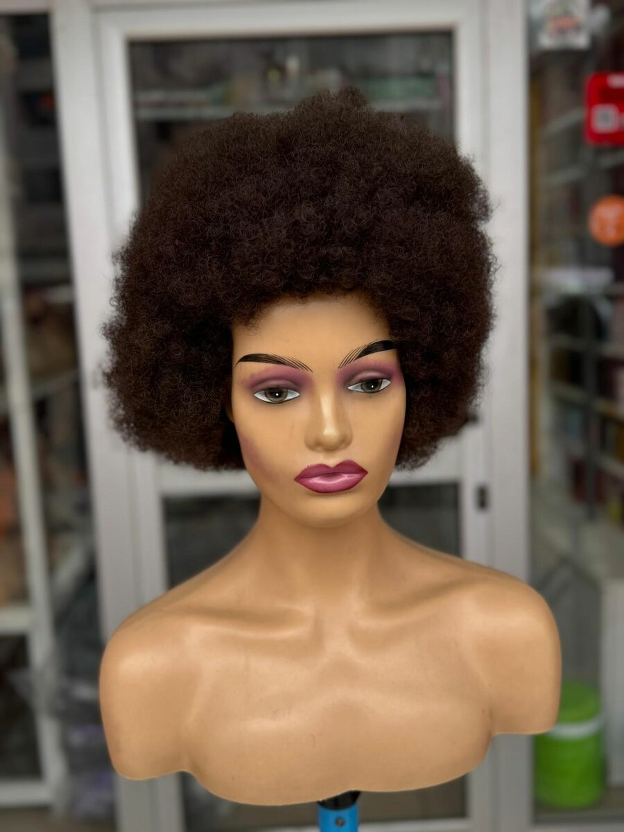 Perruque afro marron femme