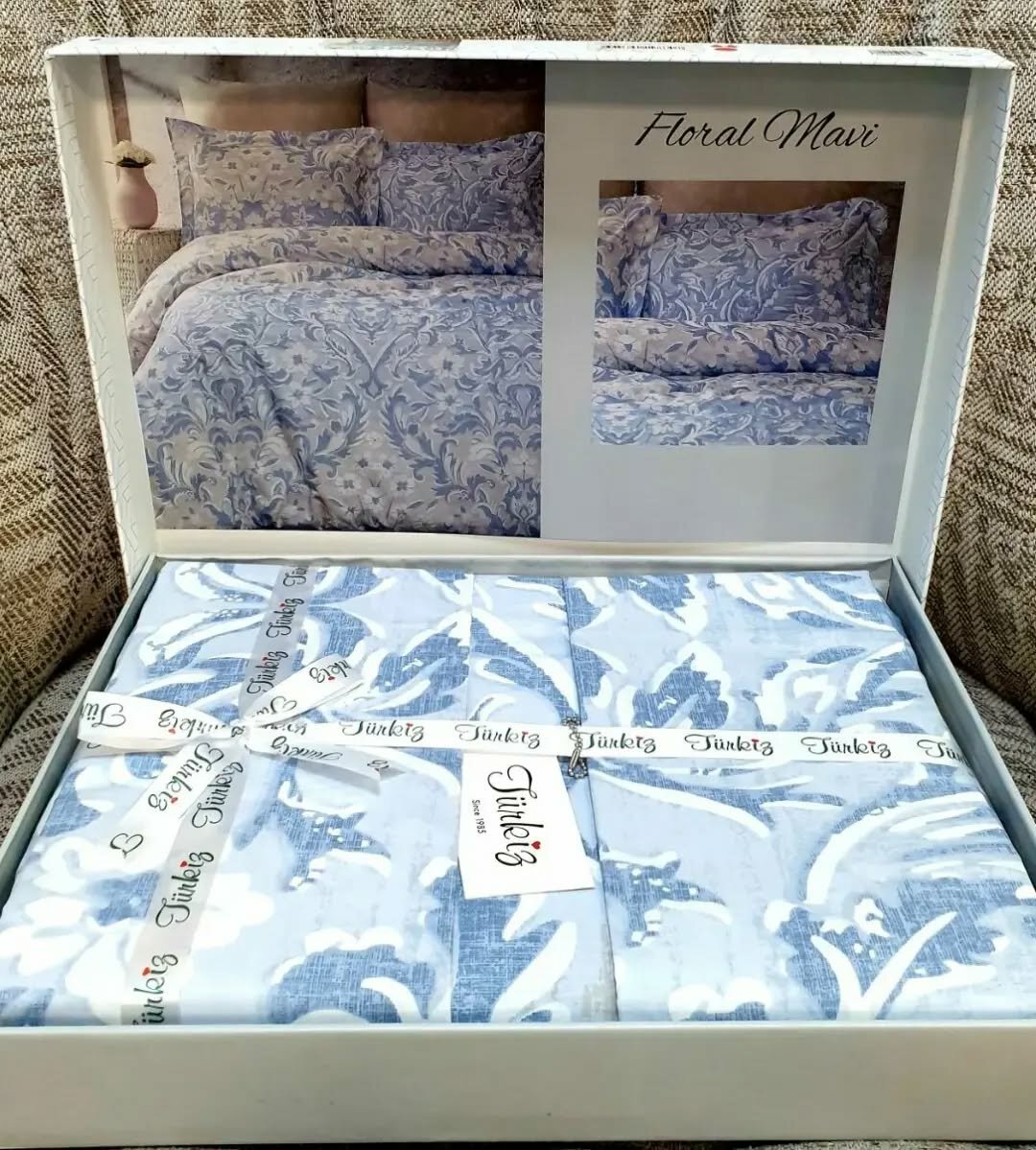 Постельное белье в красивой подарочной упаковке Turkiz