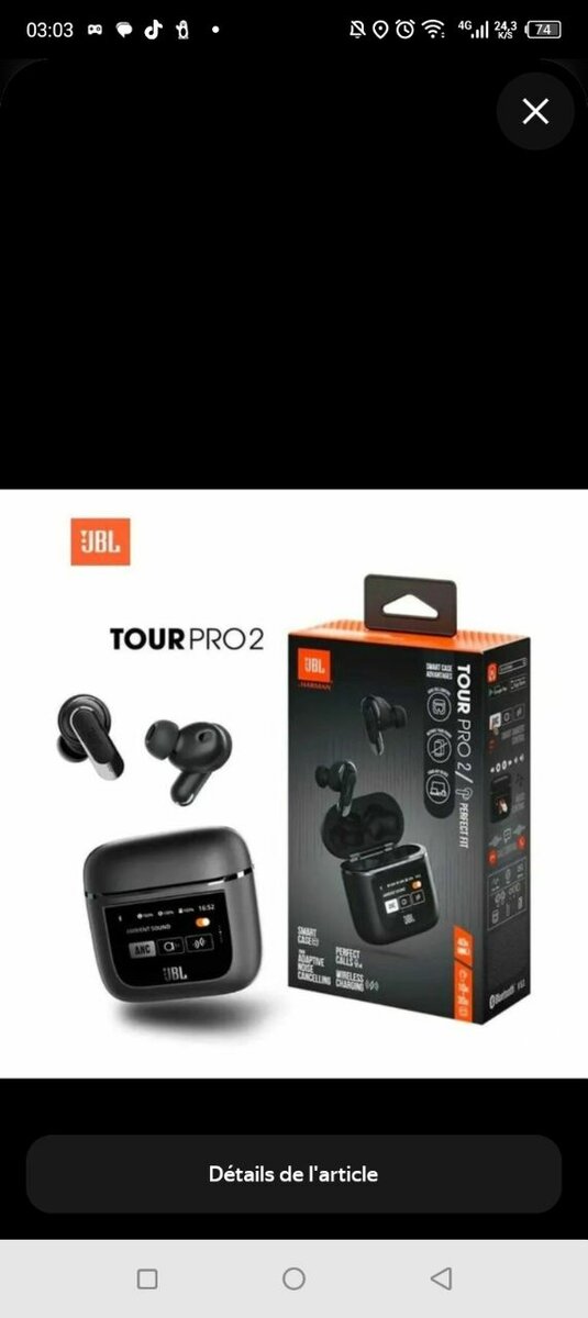Écouteurs sans fil JBL Tour Pro 2