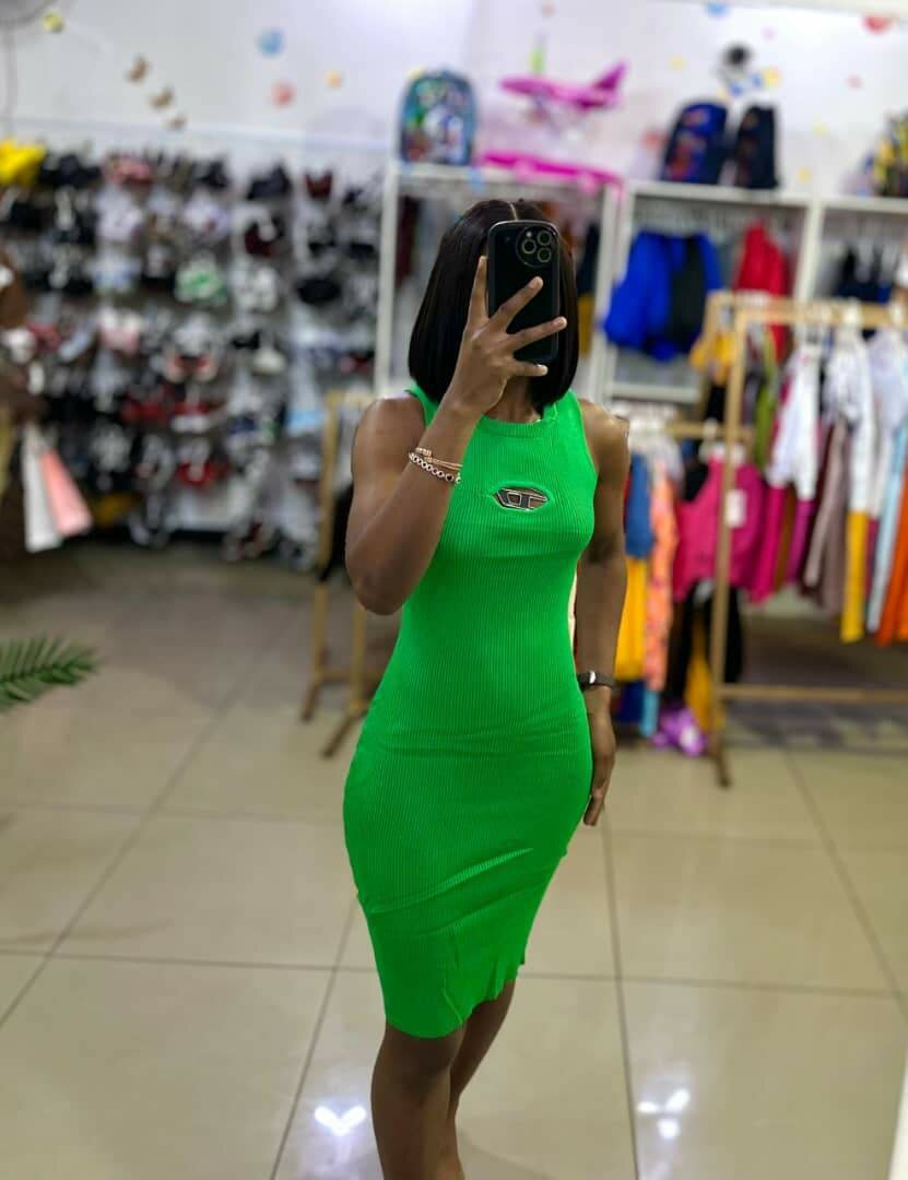 Cotton wollen knitted dress