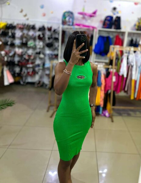 Cotton wollen knitted dress