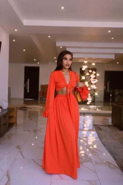 Robe longue élégante rouge