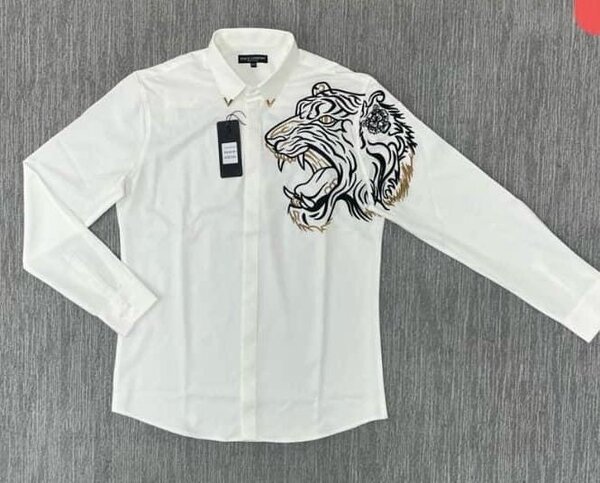 Chemise blanche tigre homme