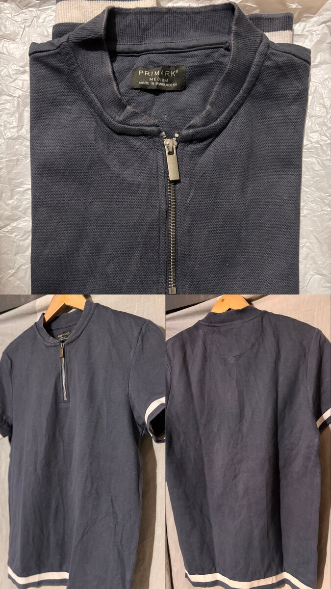 Polo homme zippé bleu marine