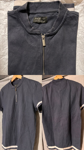 Polo homme zippé bleu marine